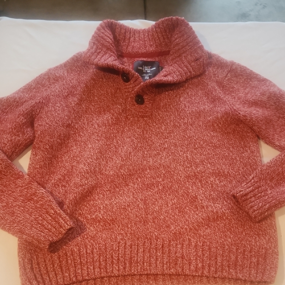 H&M Marled Red Turtleneck Sweater